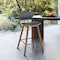 Armen Living Fox 28.5" Bar Height Gray Faux Leather and Walnut Wood Mid-Century Modern Bar Stool LCFOBAWAGR30 - alternate 2